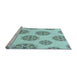 Sideview of Machine Washable Transitional Light Aquamarine Green Rug, wshpat744lblu