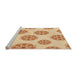 Sideview of Machine Washable Transitional Orange Rug, wshpat744org