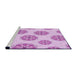 Sideview of Machine Washable Transitional Blossom Pink Rug, wshpat744pur