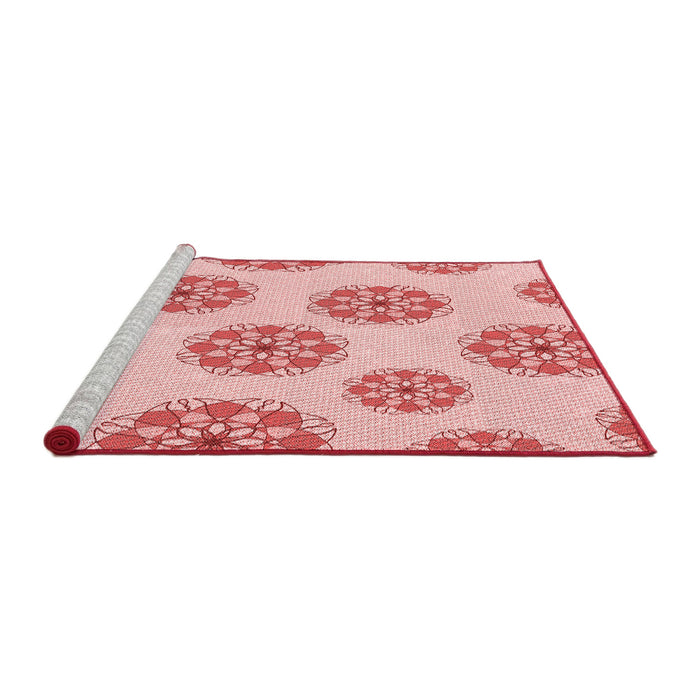 Sideview of Machine Washable Transitional Light Red Pink Rug, wshpat744rd