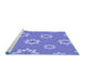 Sideview of Machine Washable Transitional Purple Mimosa Purple Rug, wshpat745blu