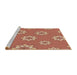 Sideview of Machine Washable Transitional Red Rug, wshpat745brn