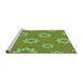 Sideview of Machine Washable Transitional Green Rug, wshpat745grn