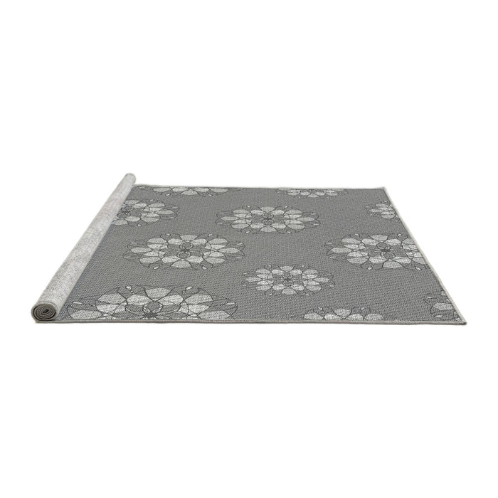 Sideview of Machine Washable Transitional Cloud Gray Rug, wshpat745gry