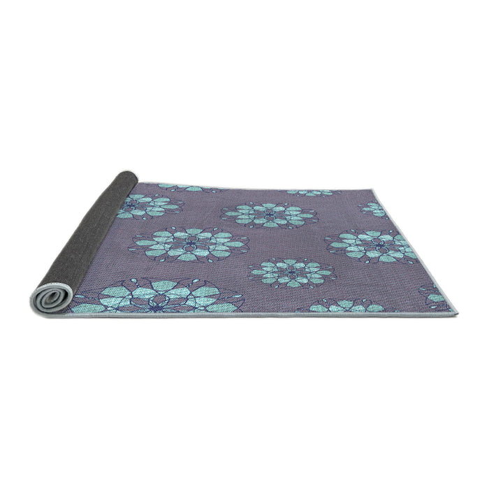 Thickness of Patterned French Lilac Purple Rug, pat745lblu