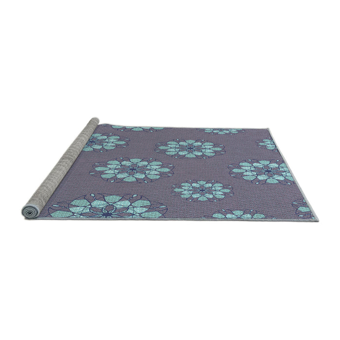 Sideview of Machine Washable Transitional French Lilac Purple Rug, wshpat745lblu