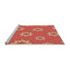 Sideview of Machine Washable Transitional Orange Rug, wshpat745org