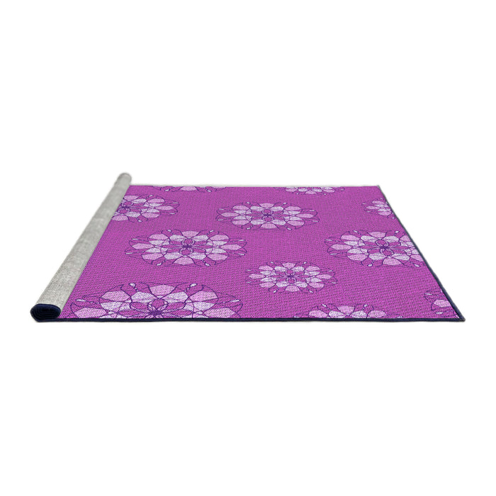 Sideview of Machine Washable Transitional Fuchsia Magenta Purple Rug, wshpat745pur