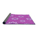 Thickness of Patterned Fuchsia Magenta Purple Rug, pat745pur