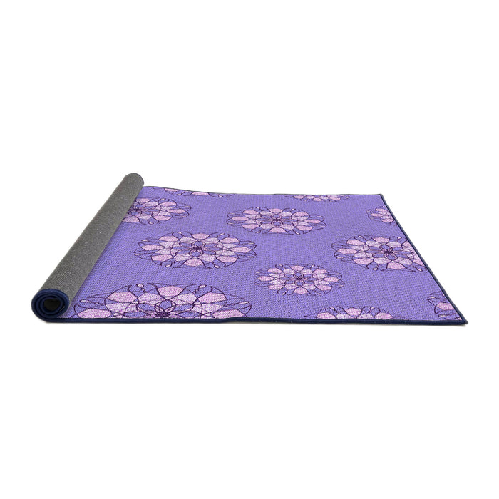 Thickness of Patterned Purple Plum Purple Rug, pat746pur