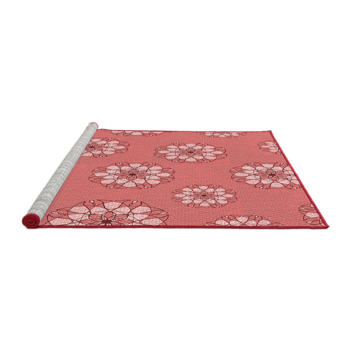 Sideview of Machine Washable Transitional Light Coral Pink Rug, wshpat746rd