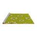 Sideview of Machine Washable Transitional Dark Yellow Green Rug, wshpat746yw