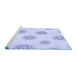 Sideview of Machine Washable Transitional Lavender Blue Rug, wshpat747blu