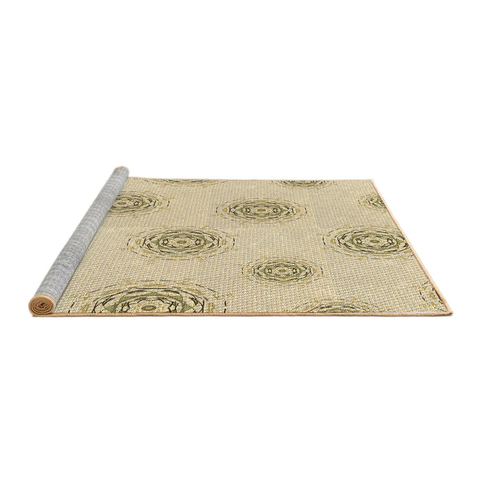 Sideview of Machine Washable Transitional Golden Blonde Gold Rug, wshpat747brn