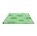 Sideview of Machine Washable Transitional Light Green Rug, wshpat747grn