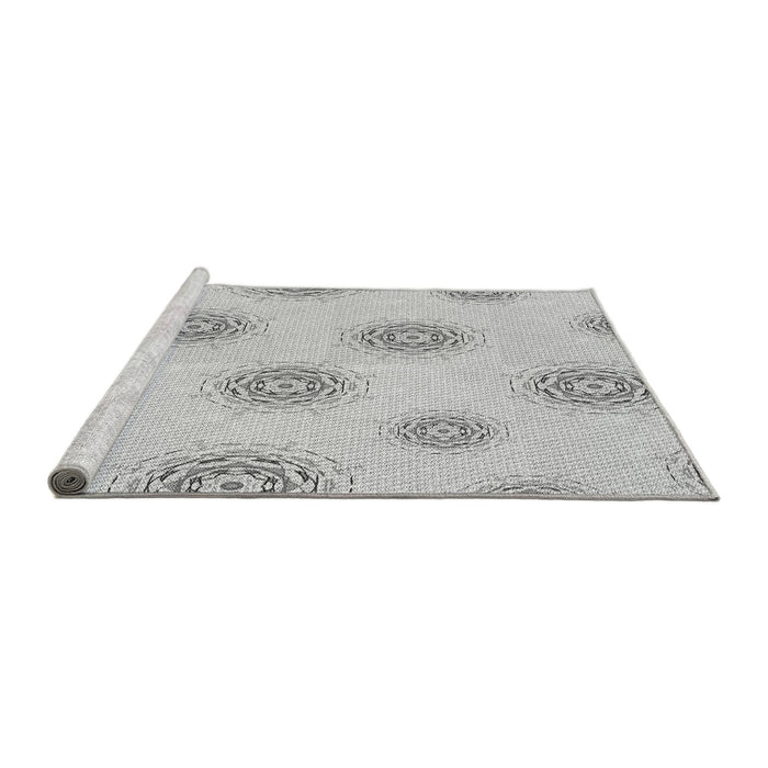 Sideview of Machine Washable Transitional Platinum Gray Rug, wshpat747gry