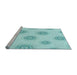 Sideview of Machine Washable Transitional Electric Blue Rug, wshpat747lblu