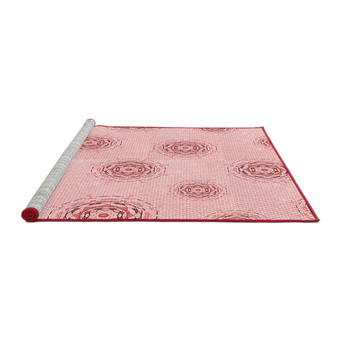 Sideview of Machine Washable Transitional Pastel Red Pink Rug, wshpat747rd