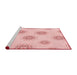 Sideview of Machine Washable Transitional Pastel Red Pink Rug, wshpat747rd