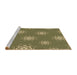 Sideview of Machine Washable Transitional Brass Green Rug, wshpat748brn