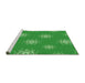 Sideview of Machine Washable Transitional Green Rug, wshpat748grn