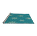 Sideview of Machine Washable Transitional Dark Cyan Green Rug, wshpat748lblu