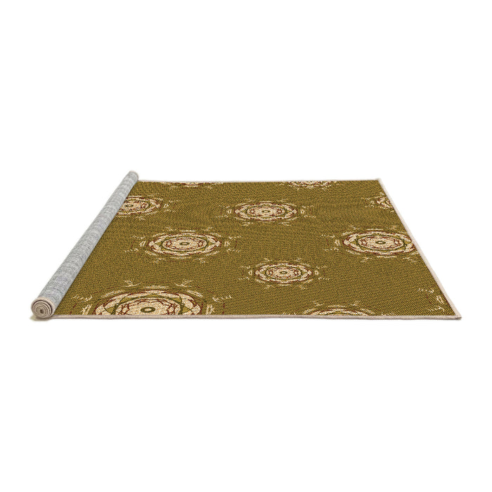 Sideview of Machine Washable Transitional Dark Bronze Brown Rug, wshpat748org