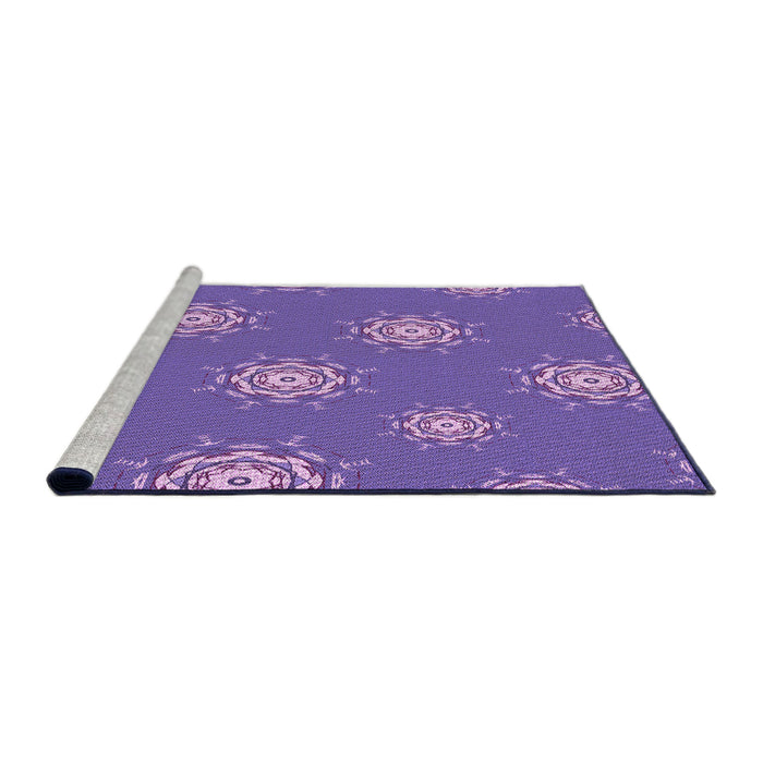 Sideview of Machine Washable Transitional Purple Mimosa Purple Rug, wshpat748pur