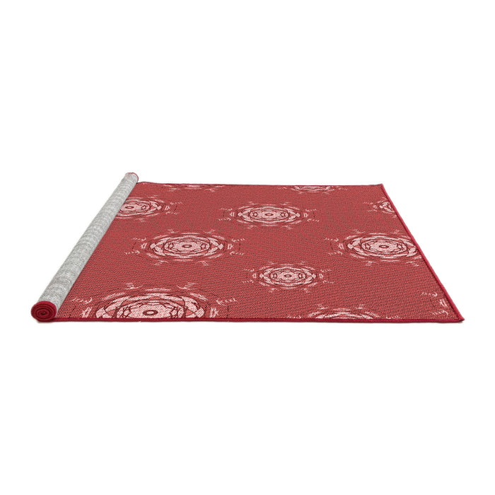 Sideview of Machine Washable Transitional Red Rug, wshpat748rd