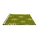 Sideview of Machine Washable Transitional Green Rug, wshpat748yw