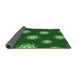 Thickness of Patterned Deep Emerald Green Rug, pat749grn