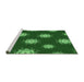 Sideview of Machine Washable Transitional Deep Emerald Green Rug, wshpat749grn