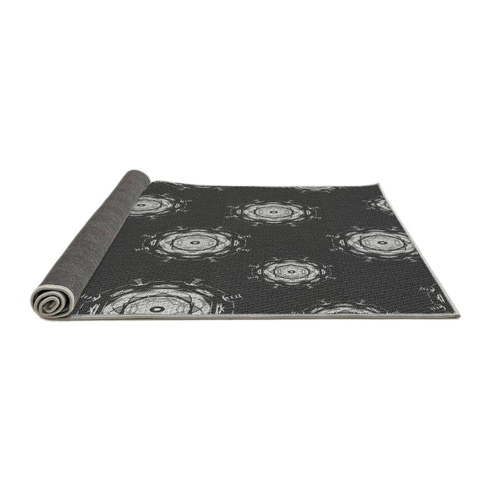 Thickness of Patterned Charcoal Black Rug, pat749gry