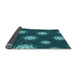 Thickness of Patterned Medium Teal Green Rug, pat749lblu