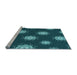 Sideview of Machine Washable Transitional Medium Teal Green Rug, wshpat749lblu