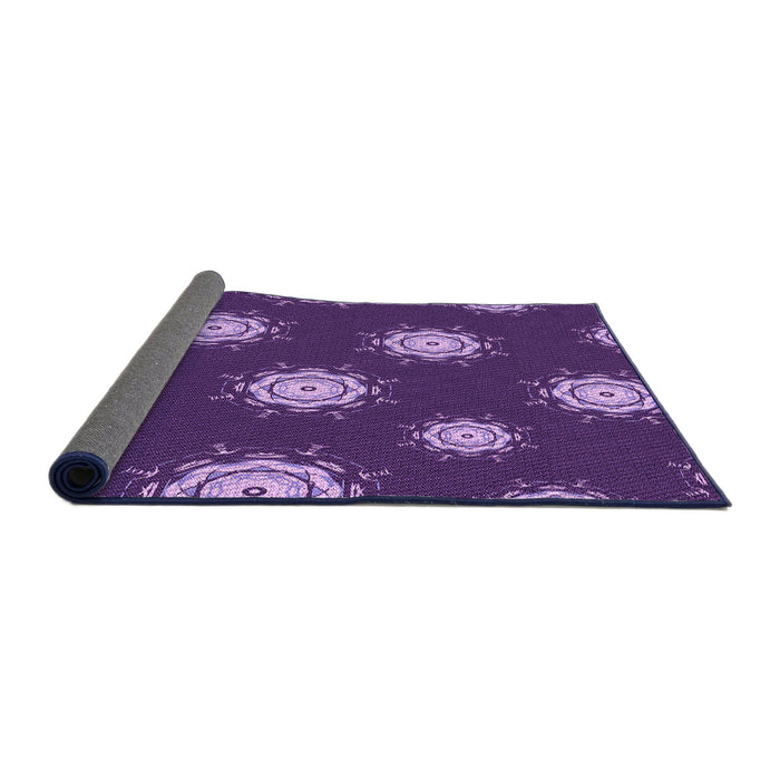 Thickness of Patterned Purple Rug, pat749pur