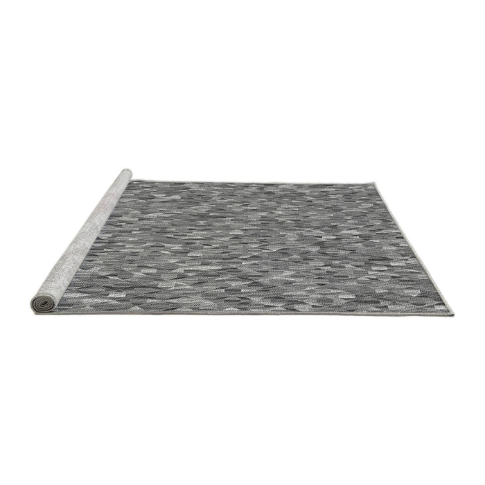 Sideview of Machine Washable Transitional Ash Gray Rug, wshpat75gry