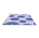 Sideview of Machine Washable Transitional Blue Rug, wshpat750blu