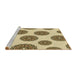 Sideview of Machine Washable Transitional Brown Gold Rug, wshpat750brn