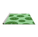 Sideview of Machine Washable Transitional Dark Lime Green Rug, wshpat750grn