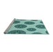 Sideview of Machine Washable Transitional Deep-Sea Green Rug, wshpat750lblu