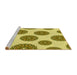 Sideview of Machine Washable Transitional Dark Yellow Green Rug, wshpat750yw