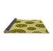 Thickness of Patterned Dark Yellow Green Rug, pat750yw