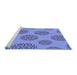 Sideview of Machine Washable Transitional Denim Blue Rug, wshpat751blu