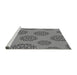 Sideview of Machine Washable Transitional Grey Gray Rug, wshpat751gry