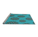 Sideview of Machine Washable Transitional Dark Cyan Green Rug, wshpat751lblu