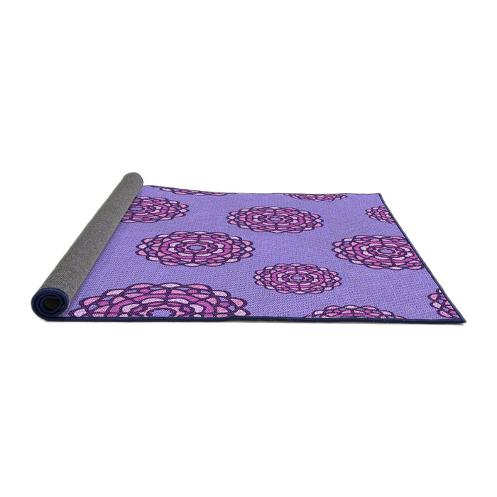 Thickness of Patterned Bright Lilac Purple Rug, pat751pur