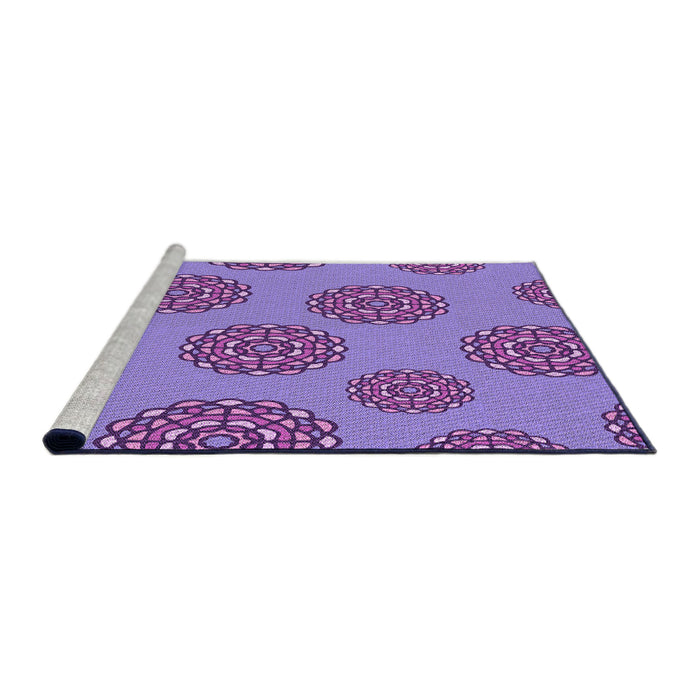 Sideview of Machine Washable Transitional Bright Lilac Purple Rug, wshpat751pur