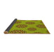 Thickness of Patterned Dark Yellow Green Rug, pat751yw