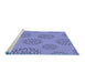 Sideview of Machine Washable Transitional Slate Blue Rug, wshpat752blu